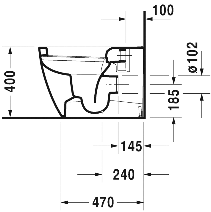 2169090000 Приставной унитаз напольный Белый Duravit ME BY STARCK Германия - Вид №2