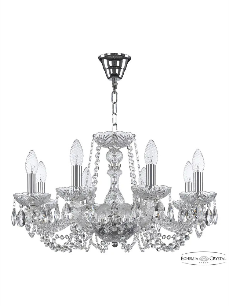 90664309 Люстра подвесная хрустальная 119/8/200 Ni Bohemia Ivele Crystal Тип С STLM-0328669