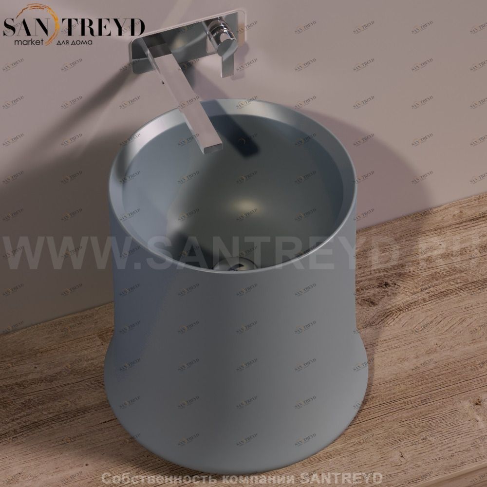 SH10CEMENTOMATT Накладная раковина на столешницу  круглая Simas Sharp