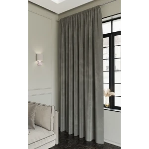 Штора MIAMOZA Silky серый бархат 200x280 см на ленте для гостиной и спальни 89427091
