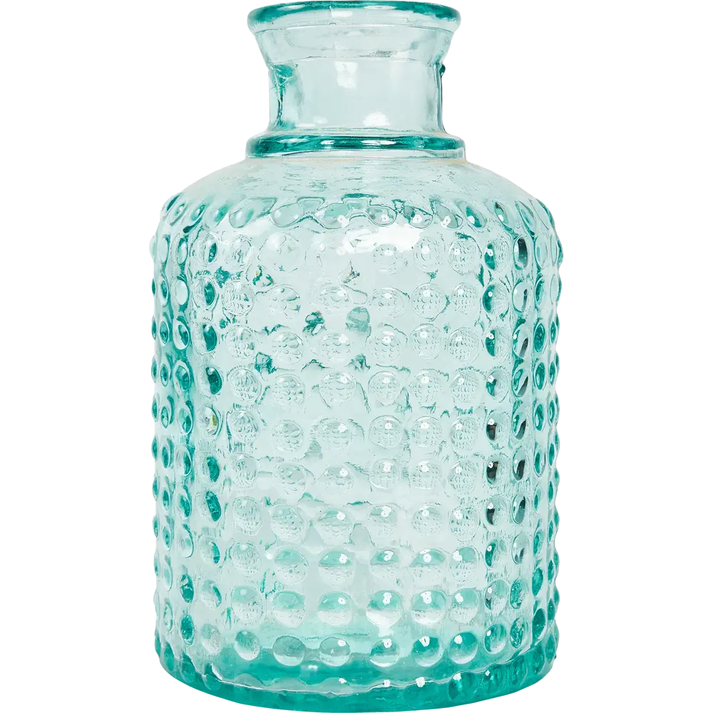 Ваза декоративная из переработанного стекла цвет голубой 20 см 185491 Atmosphera STLM-2005196 - Вид №2