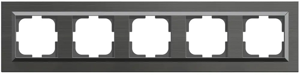 90802305 Рамка для розеток и выключателей Ovivo Quantum 5 постов цвет серый магнит STLM-0389064