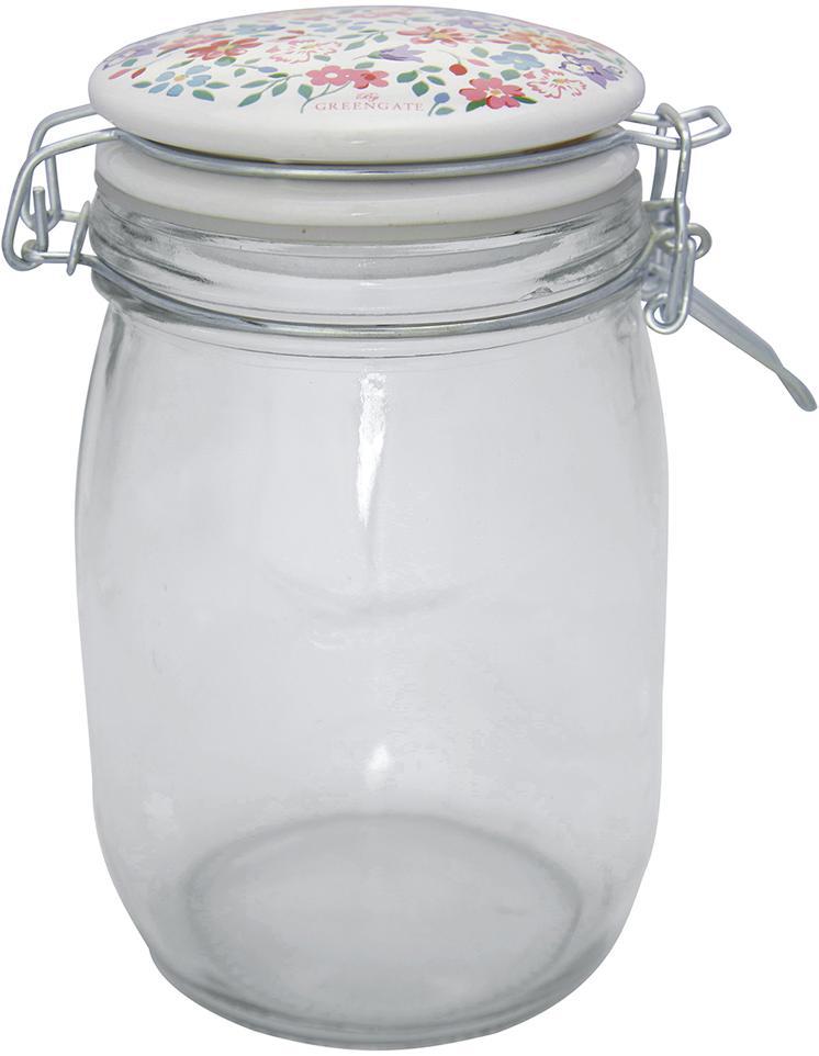 Банка стеклянная Clementine white 1 л Greengate GLASTO1LCLM0106