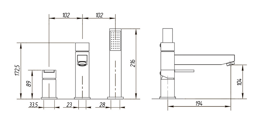 Смеситель MIGLIORE Kvant ML.KVT-2755 для ванны/душа ML.KVT-2755.CR - Вид №2