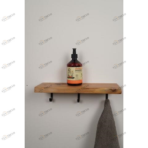 Полочка с крючками из массива 600мм SHELF-600KHOOK Бордовый ORANGE sun-id-1516971