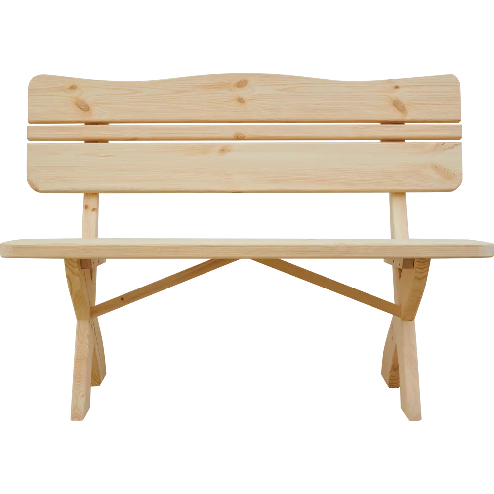 Скамья со спинкой сосна 1200x330x460 мм натуральная 85261881 STLM-2111207 Santreyd  - Вид №1
