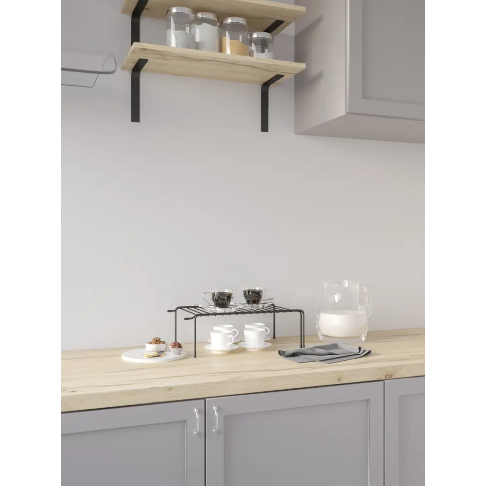 Полка для шкафа 75x25 см KONSENSA сталь цвет черный STLM-2115747 - Вид №3