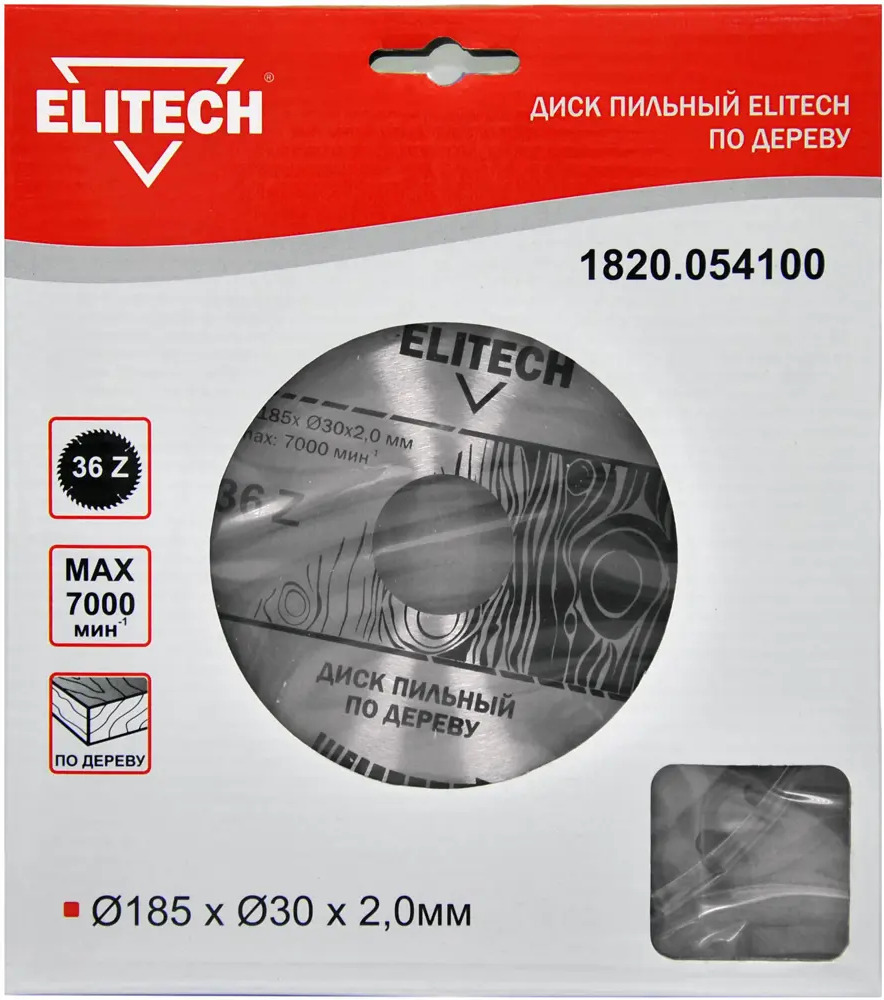 89354003 Диск пильный по дереву Elitech 1820.054100 36Т 185x30x2.7 мм STLM-0847230
