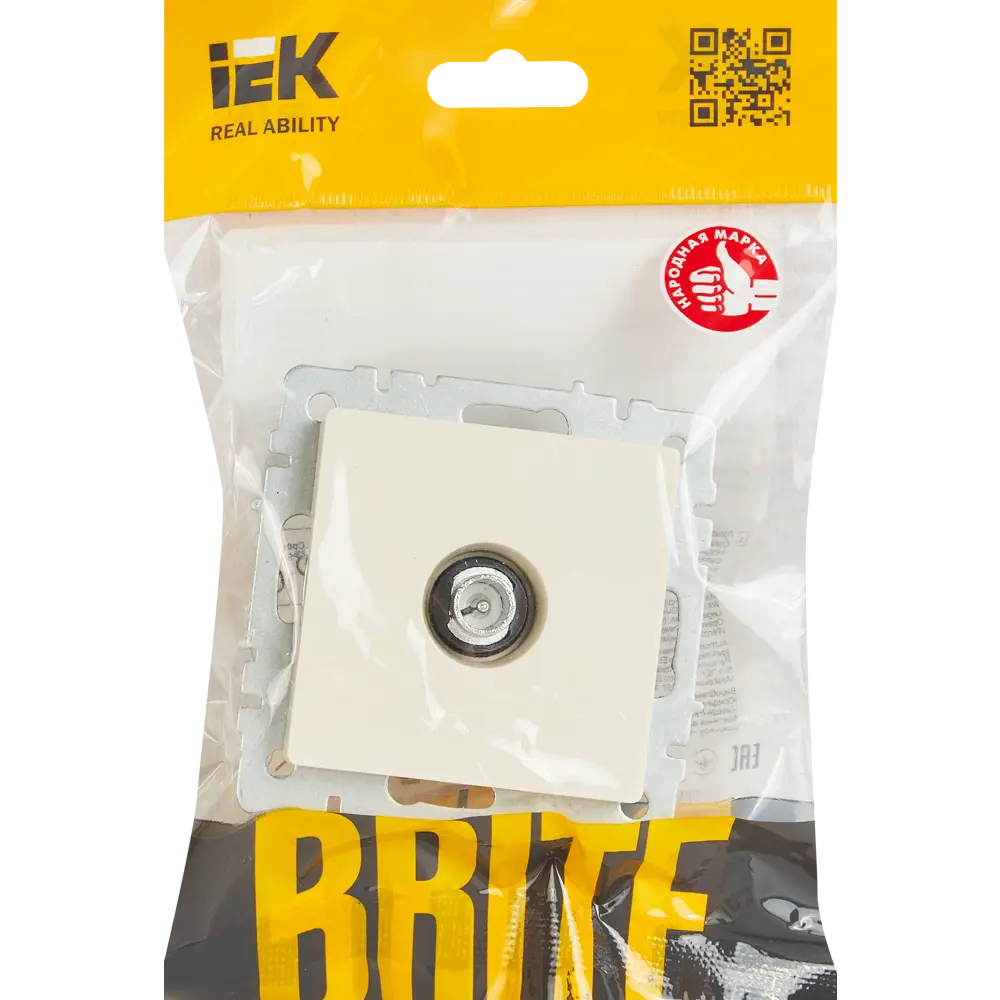 Розетка TV IEK Brite для скрытого монтажа с коаксиальным подключением 87761517 STLM-1113935 - Вид №4