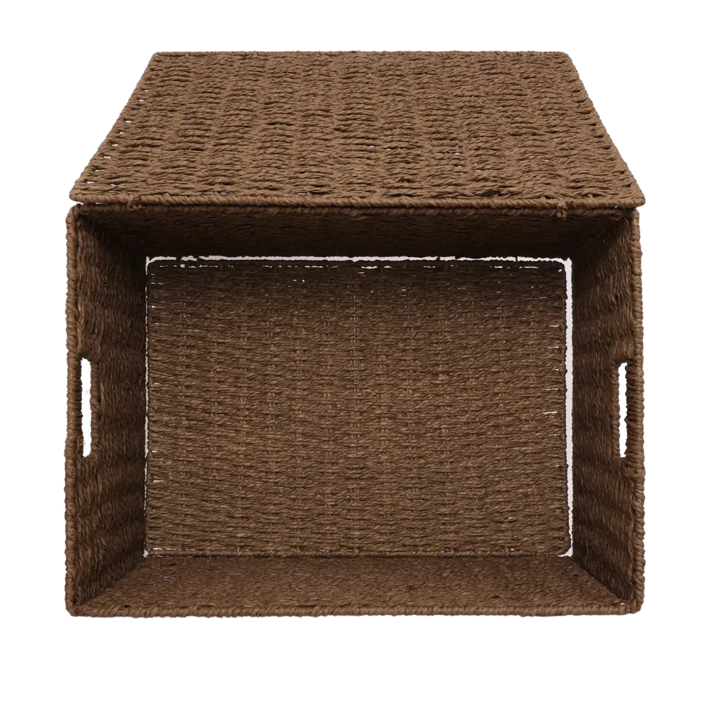 Корзина с крышкой Konsensa 18x15x30 см бумага цвет коричневый 89439447 STLM-2079603  - Вид №3