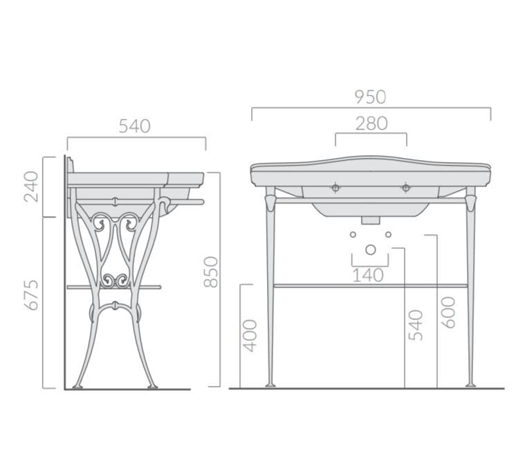 Алюминиевая консоль для умывальника Galassia ETHOS ARCH-00104281 - Вид №2