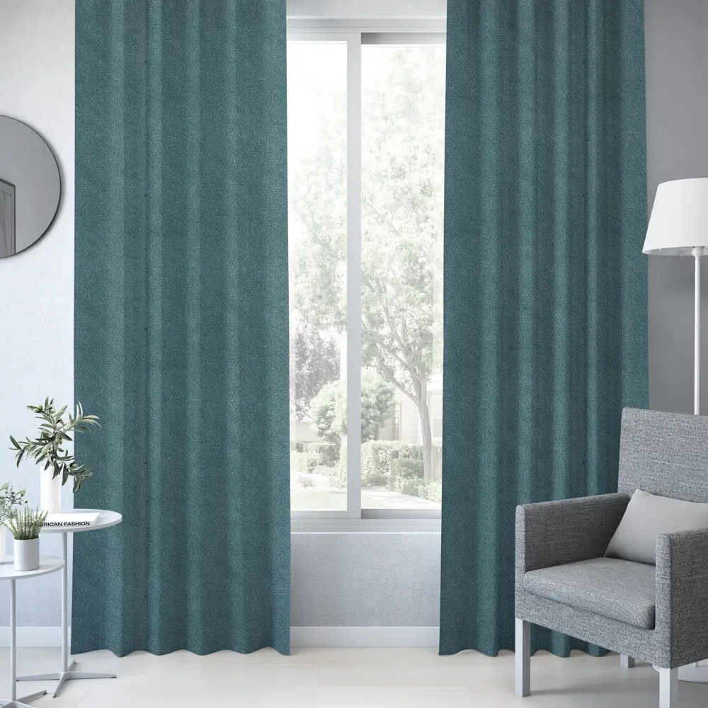 Штора на ленте Lisbon 160x260 см цвет зелёный INSPIRE STLM-2183147 - Вид №1