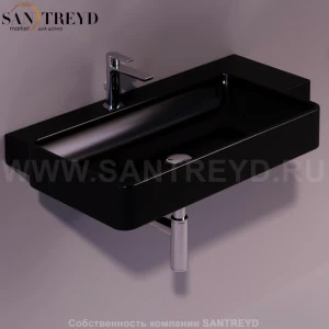FL02NERO Подвесная раковина настенная прямоугольная Simas Flow черная