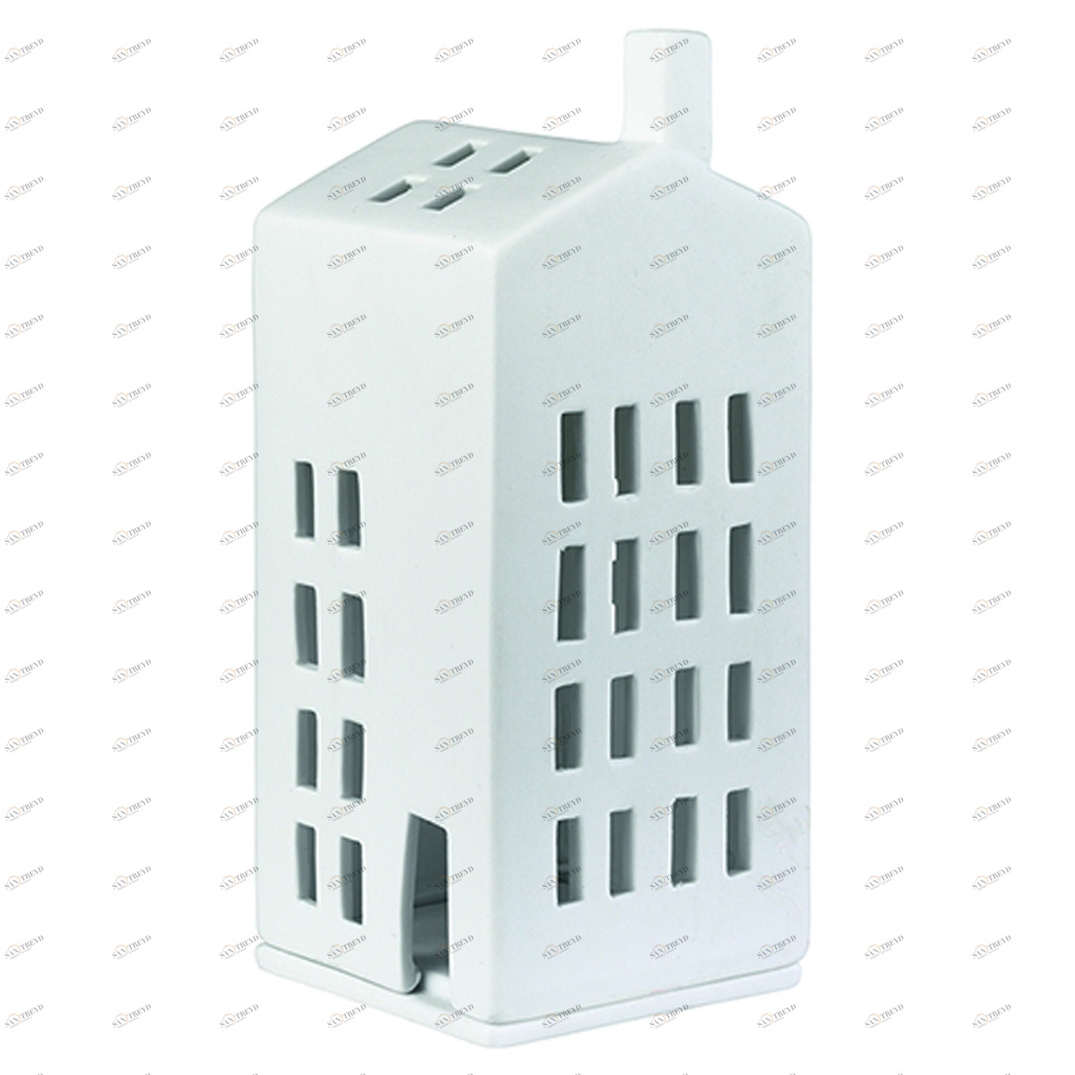 Подсвечник-домик фарфоровый белый Light house Small window LE-VILLAGE СОВРЕМЕННЫЙ 221963 Белый 