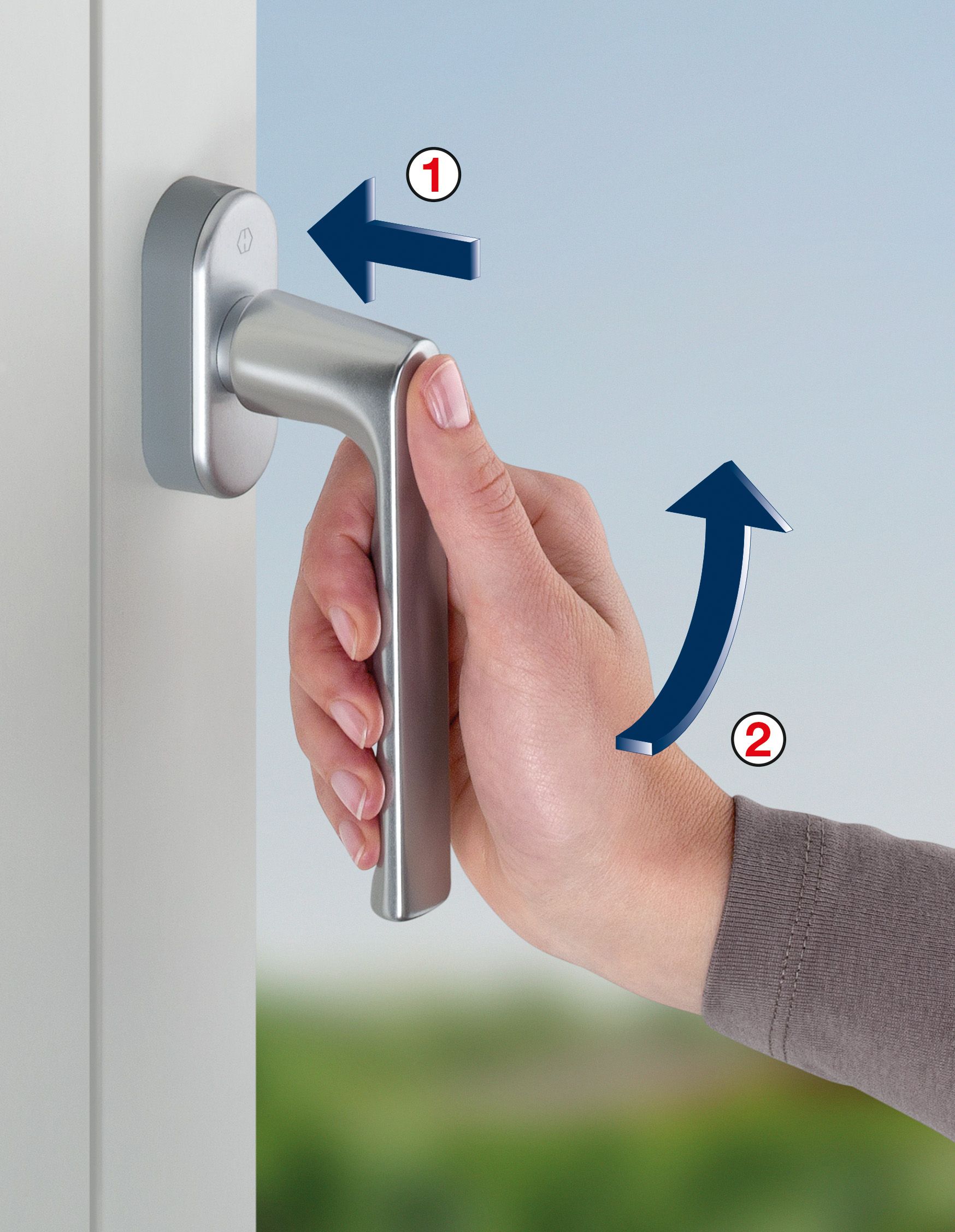 Алюминиевая оконная ручка DK с замком HOPPE Гамбург ARCH-00030329 - Вид №1