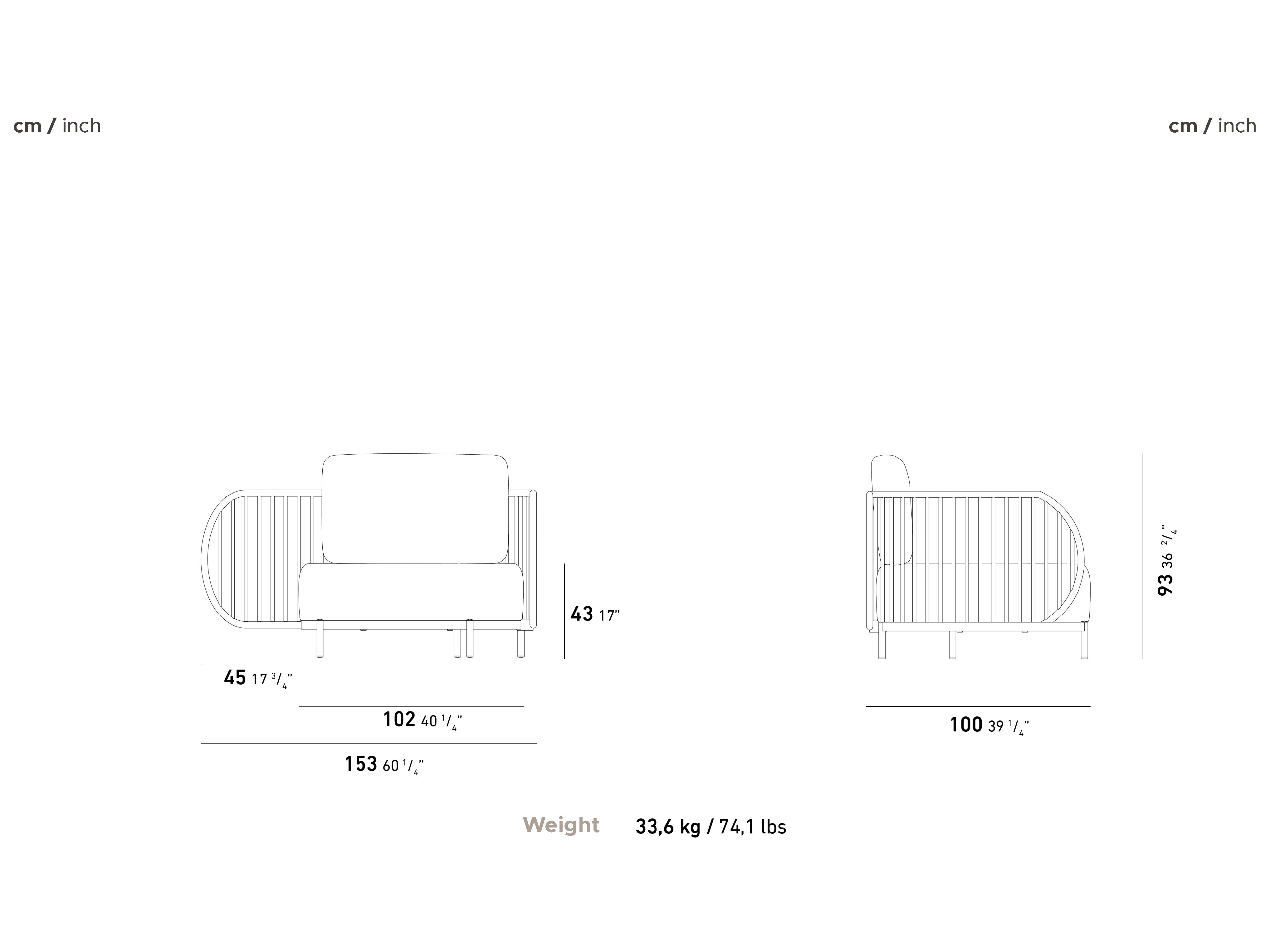 Алюминиевое и Угловое садовое кресло Sunbrella® YAAZ Ova ARCH-00037810 - Вид №11