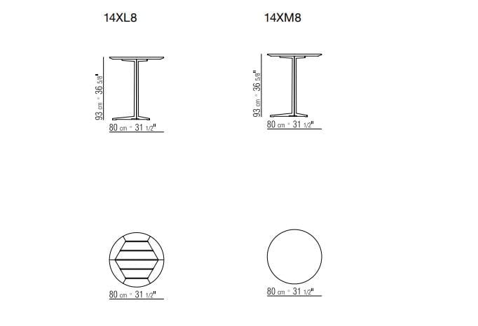 Высокий садовый стол с каменным верхом стальная основа Flexform ARCH-00147303 - Вид №4