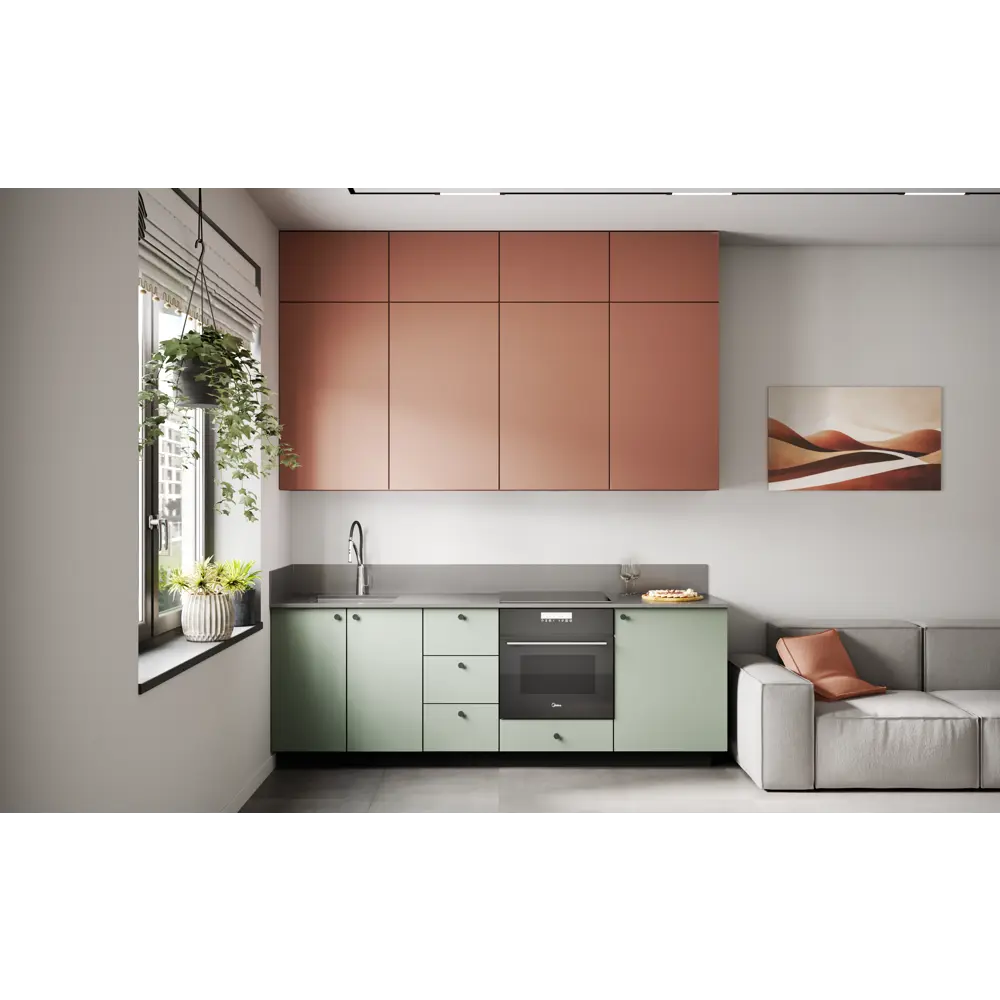 Фальшпанель KONSENSA Тара 58x214.4 см терракотовый МДФ для кухни 89385591 STLM-1436564 - Вид №6