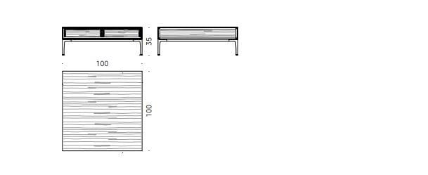 Квадратный низкий журнальный столик из МДФ DE PADOVA Horizontal ARCH-00101369 - Вид №5