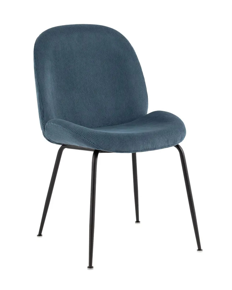 91500585 Комплект кухонных стульев 2 шт Stool group Турин 84x62x48 см велюр цвет голубой/черный STLM-0873329