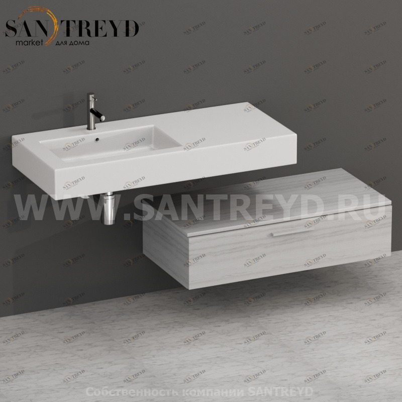 S10024NO Тумба с 1 ящиком 100 см цвет Орегон ARREDO WOOD Италия Ceramica Globo