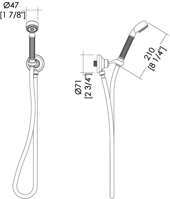 Devon&Devon Настенный ручной душ с держателем для душа Royal Exc-ry118 - Вид №1