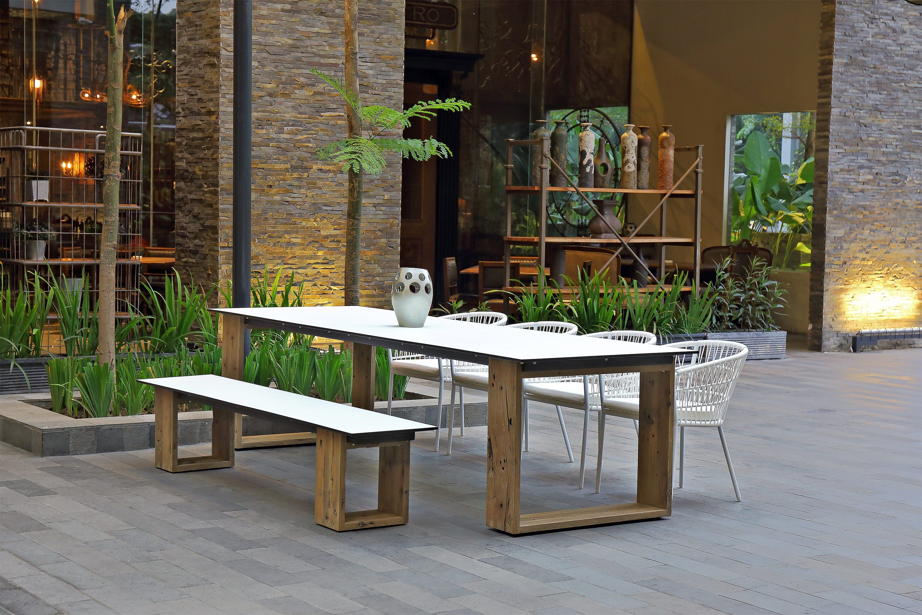 Садовая скамейка из тикового дерева MAMAGREEN Aiko ARCH-00017125 - Вид №1