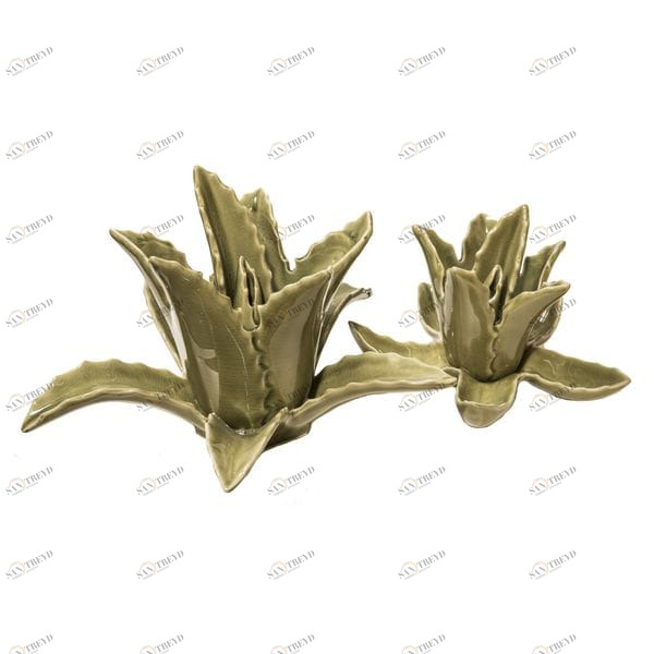 Статуэтка декоративная керамическая 15х23,5х23,5 см зеленая "Агава" UNICO  255454 Зеленый 