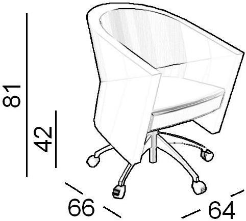 Luxy Кресло поворотное на 5 спиц с колесами Arrow 630 - Вид №3