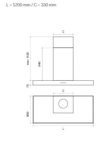 Настенный стальной вытяжной шкаф класса а Ilve Pro Line ARCH-00096539 - Вид №2