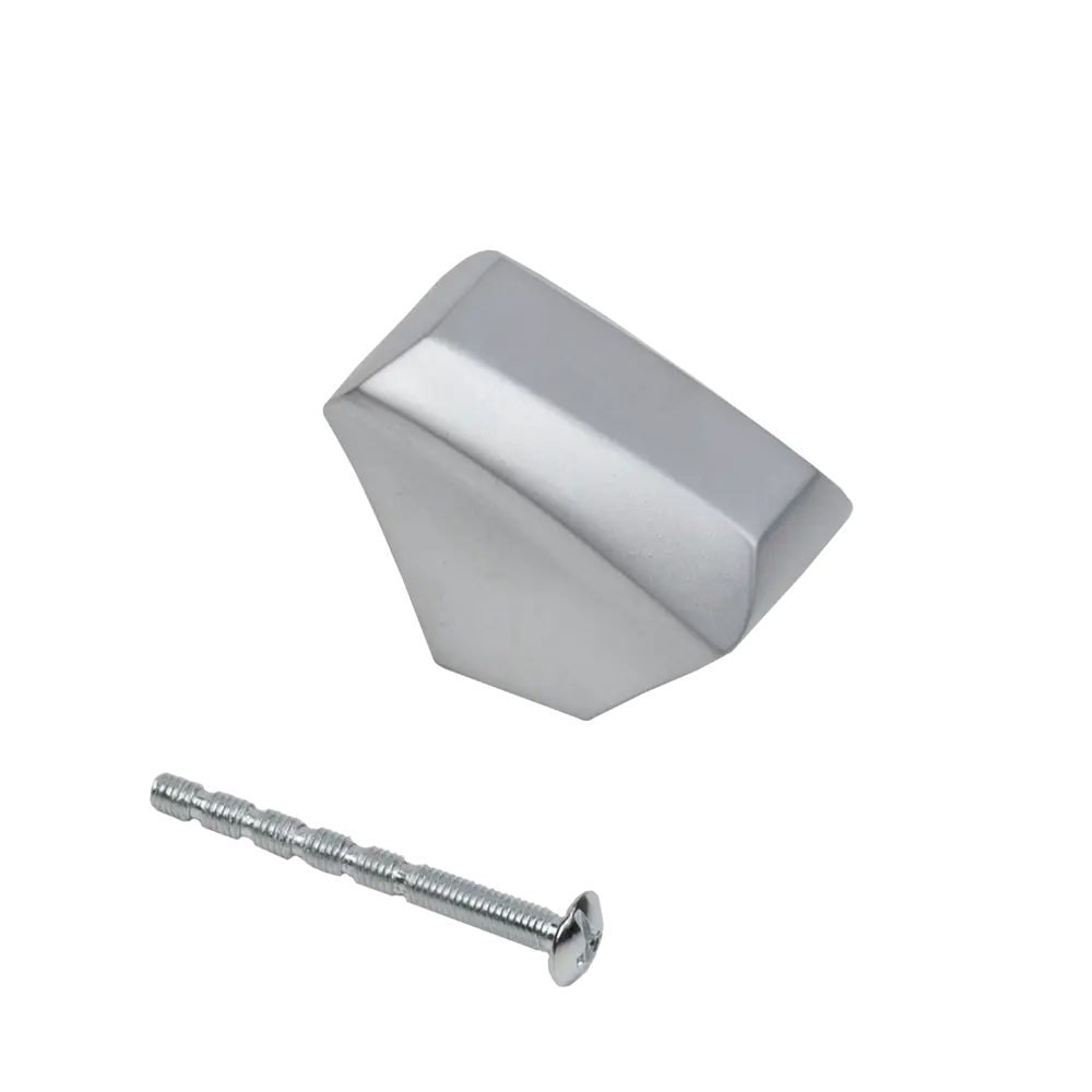 Мебельная ручка-кнопка Kubic цвет хром AKS STLM-2057501 - Вид №3