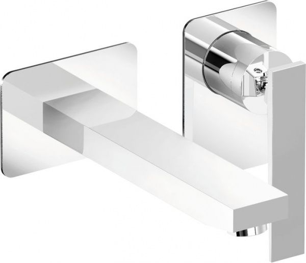 19057-010 Mariner Kepler, однорычаж. смесит. для рак. из стены на 2 отв. с дон. клап. "click clack, цвет хром 