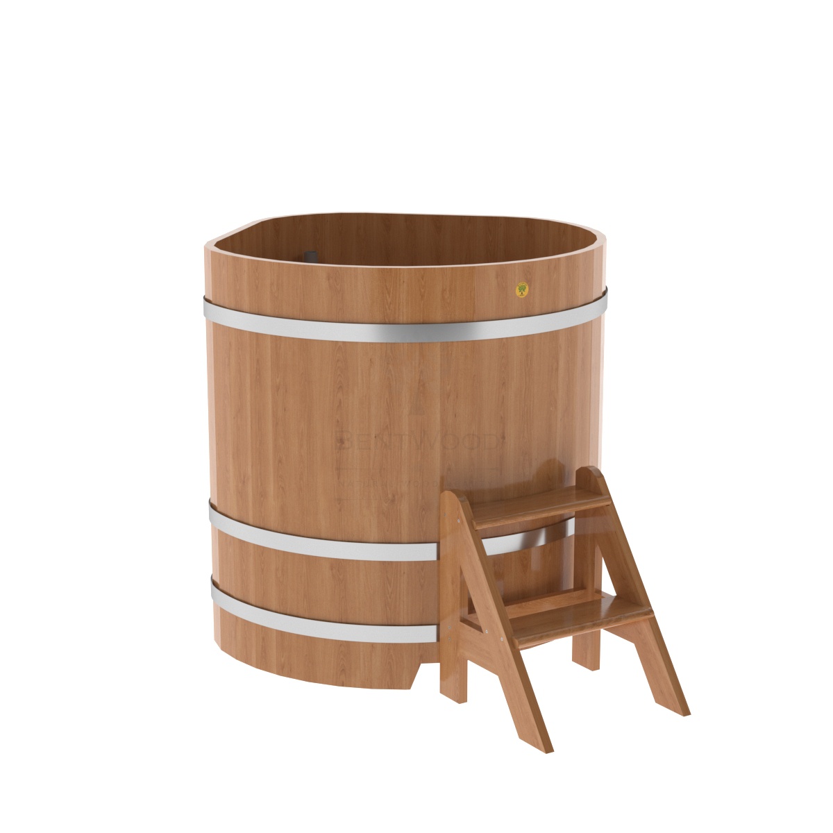 1345 Купель угловая из дуба 1,03х1,03х1,1 натуральная Alyarus 