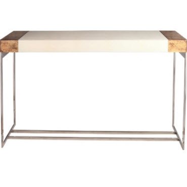 Консоль белая с деревянной отделкой на металлических ножках Capel PUSHA PUSHA 060976 Белый;коричневый;хром  - Вид №3