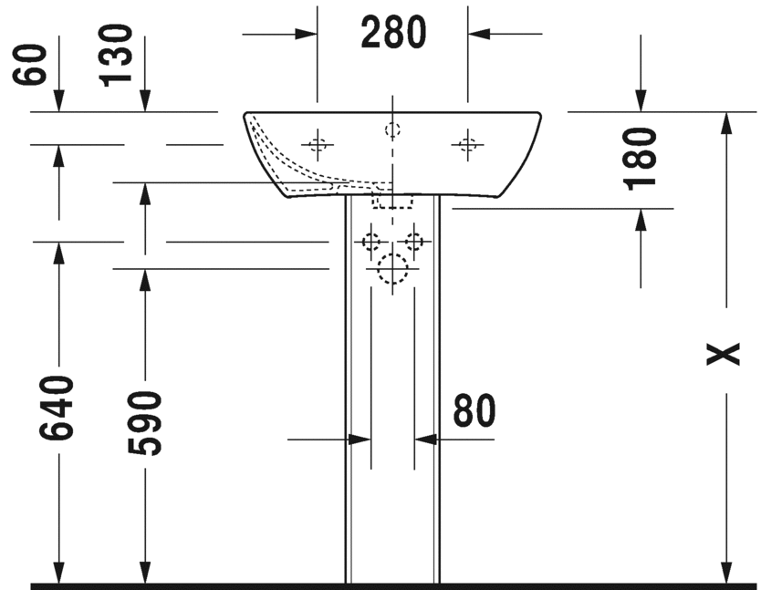 2335553200 Подвесная раковина настенная овальная Duravit ME BY STARCK - Вид №2
