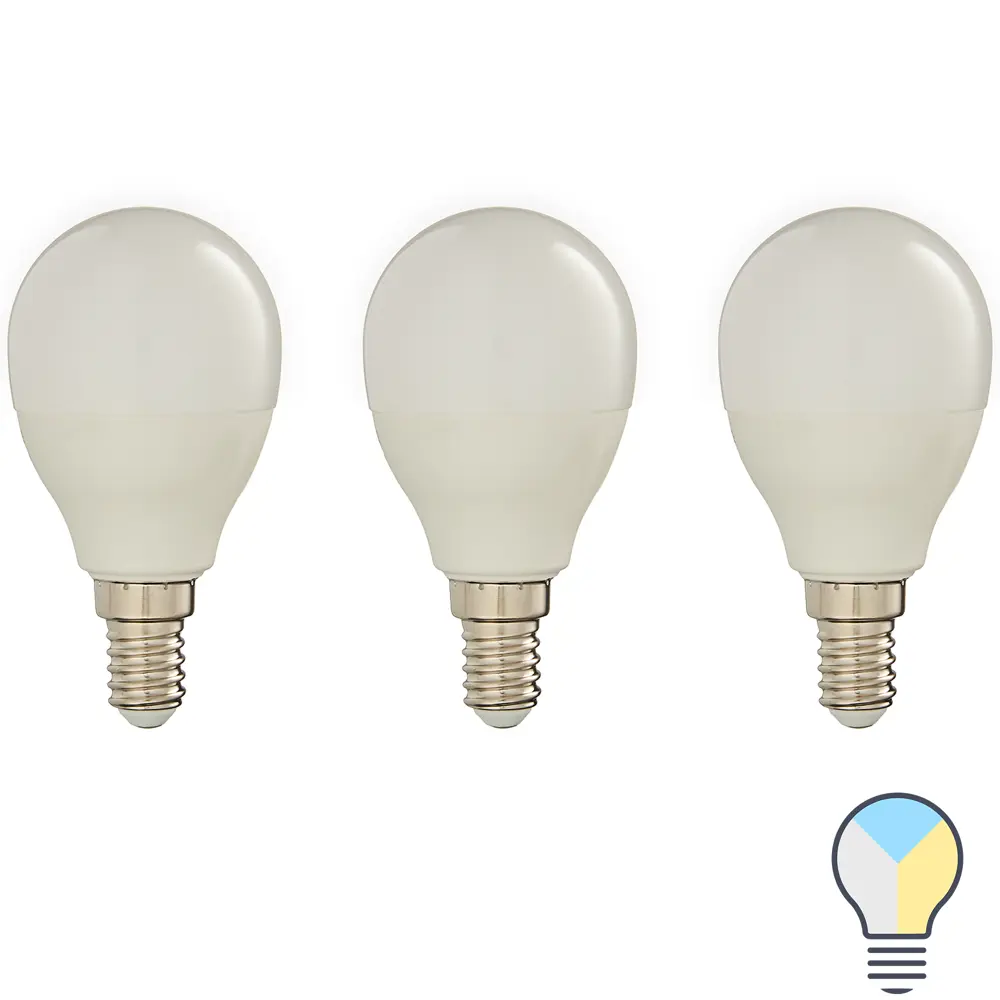 Набор умных ламп светодиодных Wi-Fi Osram Smart Plus E14 220-240В 5Вт шар малый матовая 470 лм изменение оттенков белого 3 шт 89143943 STLM-2205054 LEDVANCE 