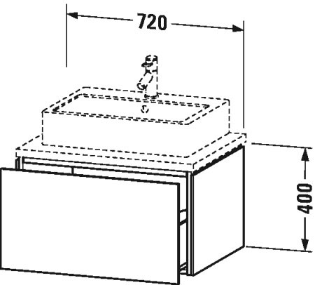 LC581100707 L-Cube Тумбочка для консоли Бетонно-серый матовый декор Duravit - Вид №1