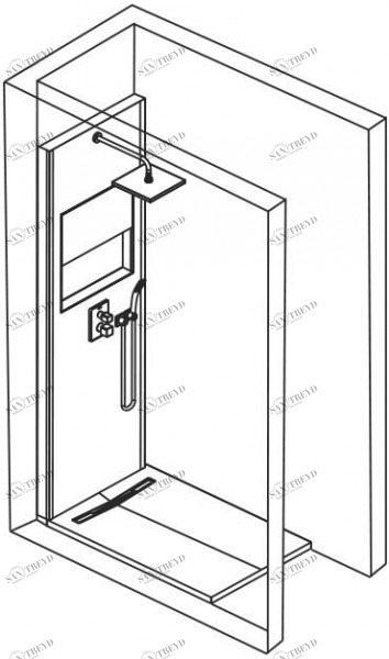 E803031-D39 Готовый к установке в нишу сет для душевого пространства с подсветкой Jacobdelafon ECRIN Santreyd