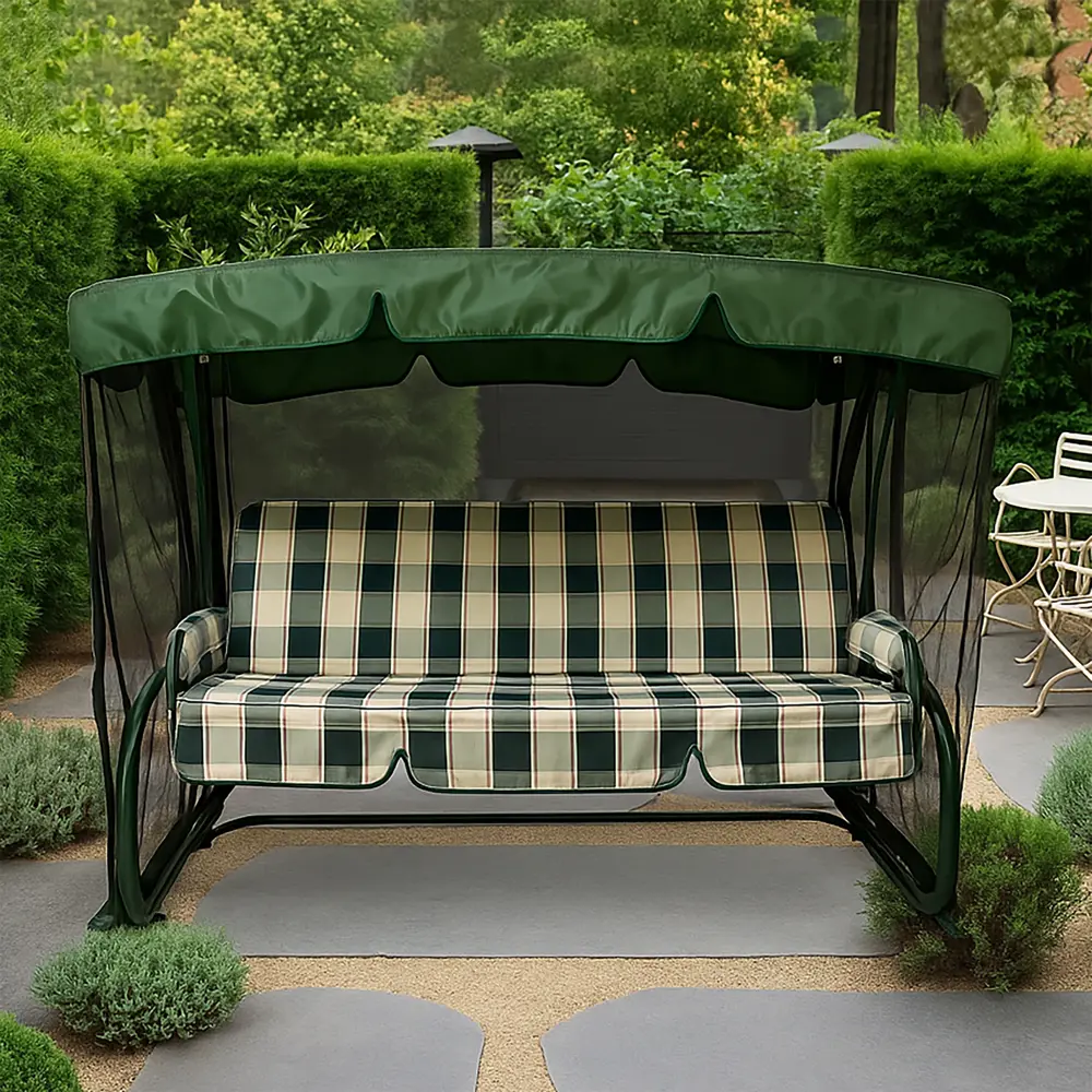 Качели садовые Greengard Эдем 3-местные с тентом и москитной сеткой 89436119 STLM-1581721 - Вид №2