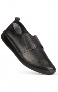 5047798 Полуботинки кроссовые арт ШК 09233 3 из натуральной кожи с резинкой черные  Летняя обувь  размер 46