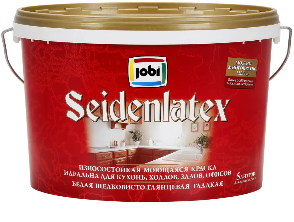93701342 Краска для стен и потолков Jobi Seidenlatex 11909 цвет белый 5 л STLM-0859398