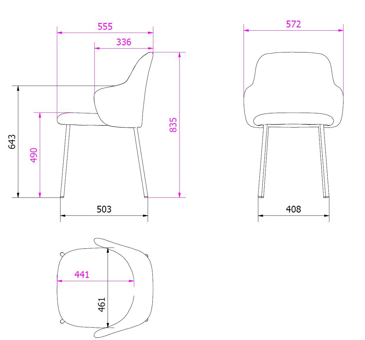 Тканевый стул с подлокотниками Bontempi Casa VIVIAN ARCH-00053990 - Вид №2