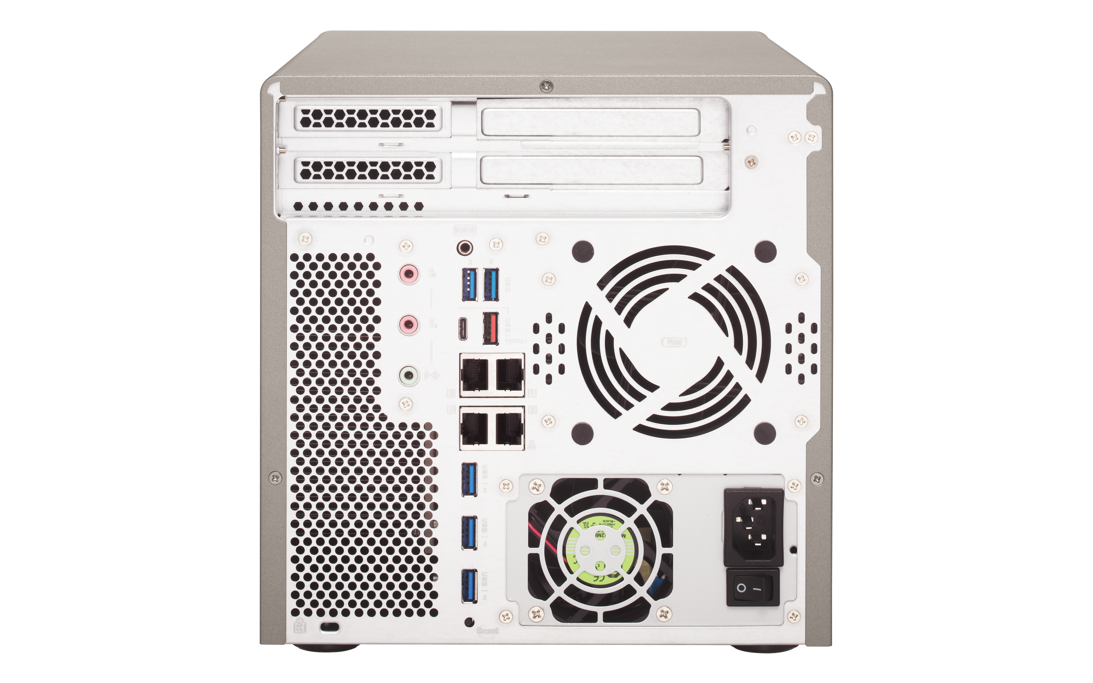 TS-677-1600-8G Enterprise 6-bay nas (4x 2.5"/3.5" sata hdd/ssd + 2x 2.5" sata ssd + 2x m.2 sata ssd slot), amd ryzen 5 1600 6-core/12-thread 3.2 ghz (up to 3.6 ghz), 8gb ddr4 ram (2 x 4 gb) up to 64gb ram(4 x 16 gb), 4xgbe lan QNAP Santreyd  - Вид №5