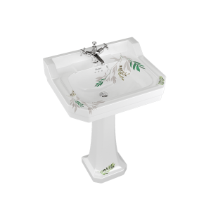 Burlington Bespoke Раковина Edwardian 61 см со стандартной подставкой на заказ Spring Forest с 2-мя отверстиями под смеситель B5 2TH FORE P1 FORE