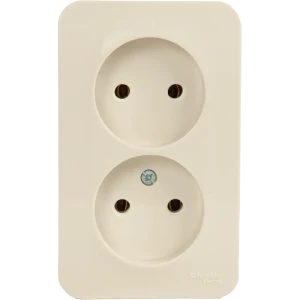Розетка двойная накладная Schneider Electric Blanca без заземления цвет бежевый