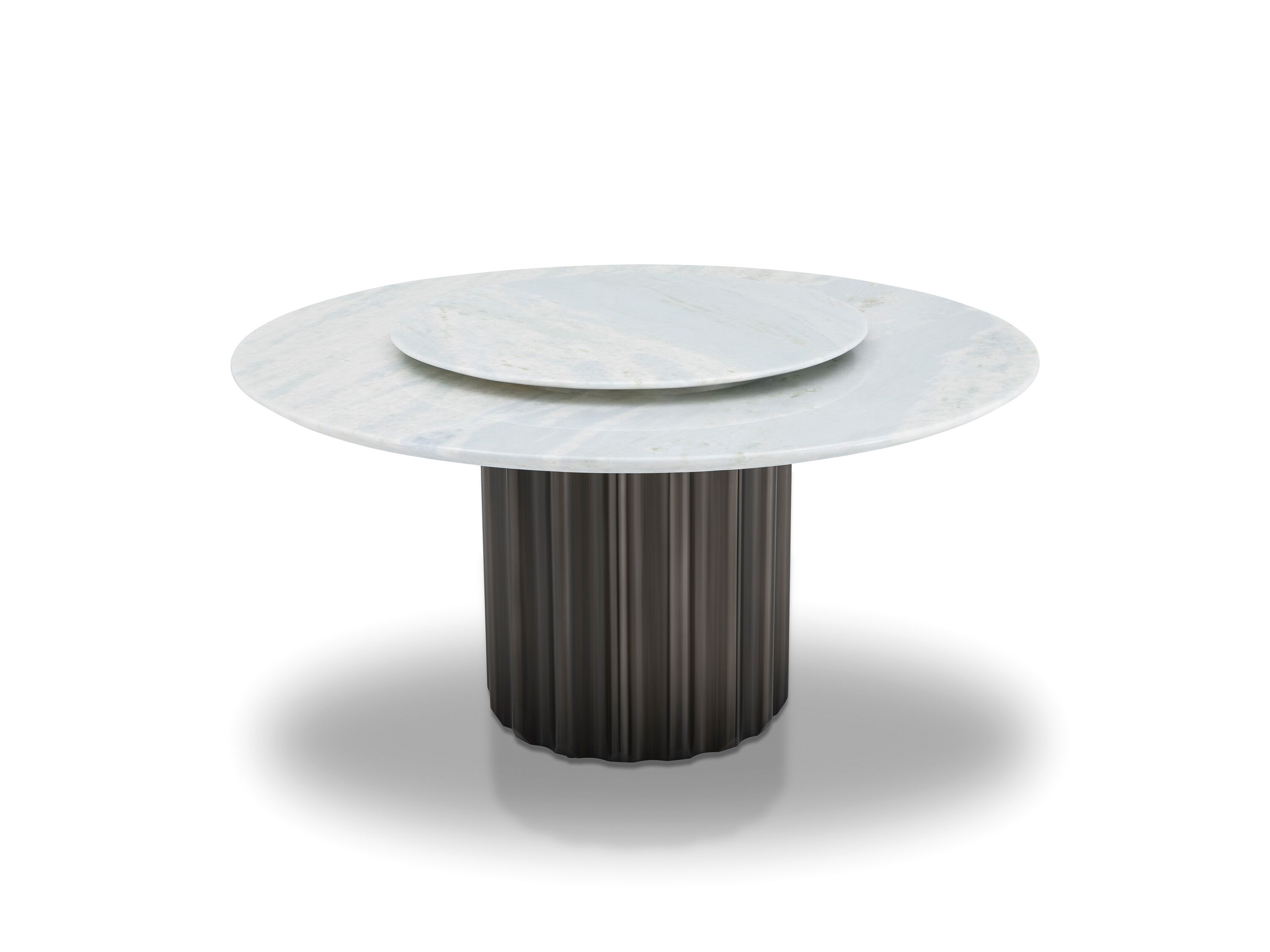 Круглый обеденный стол из мрамора и нержавеющей стали с Lazy Susan CAMPO DE' FIORI AST826 ARCH-00128257