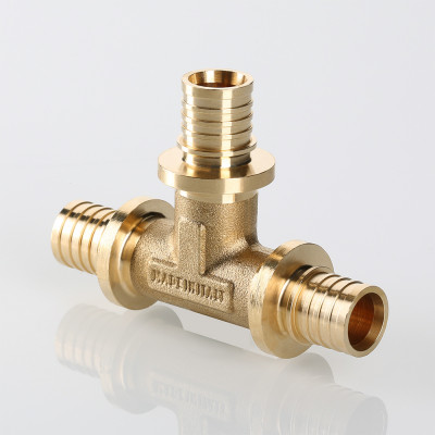 VTm.431.BG.161616 Фитинг аксиальный универсальный – тройник надвижной Valtec 16 (2,2) мм х 16 (2,2) мм х 16 (2,2) мм  - Вид №5