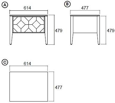 Enza Home Прямоугольная тумбочка с ящиками Alessa sun-id-1496277 - Вид №3