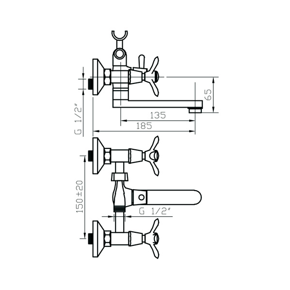 122 Omega  Смеситель для ванны  ARGO kran 122omega - Вид №1