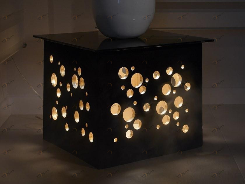 IndakoLab Журнальный столик из дерева и стекла Velvetlab sun-id-1455027